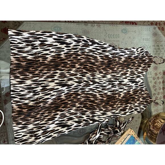 L’Agence Brown Leopard Print Jodie Sauvage Silk Bias Cut Slip Dress Size Small - Picture 10 of 15
